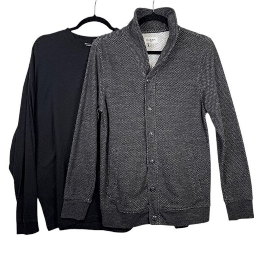 ASOS / Goodfellow Men's 2 Piece Bundle Cardigan / Long‎ Sleeve Tee Size Small